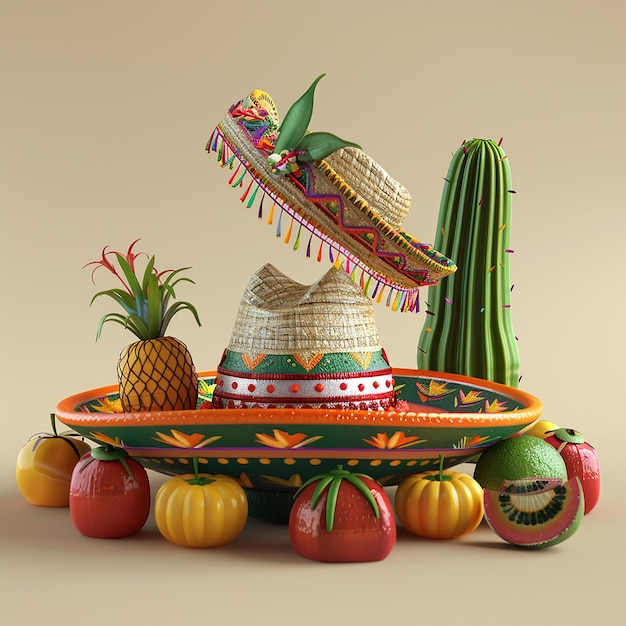 사진 3d 렌더링 된 cinco de mayo 클립 아트