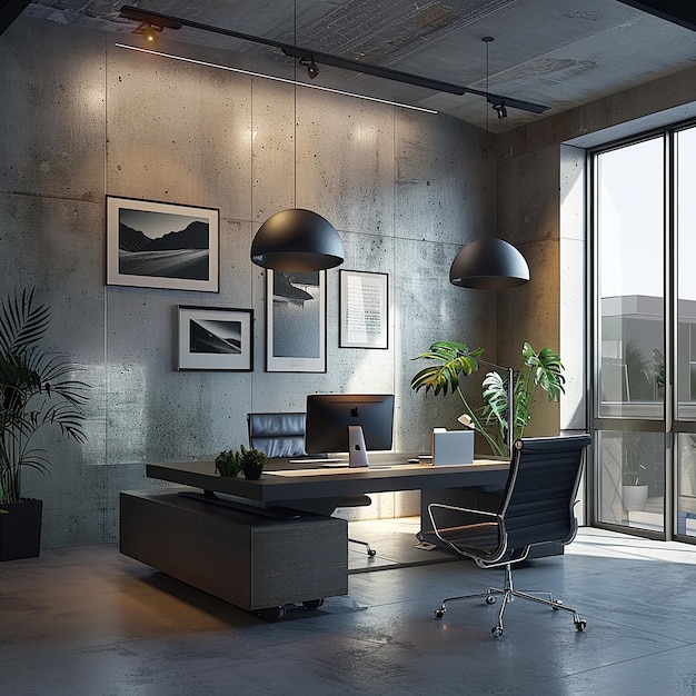 3d rendered photos of office interior ideas luxury calm background