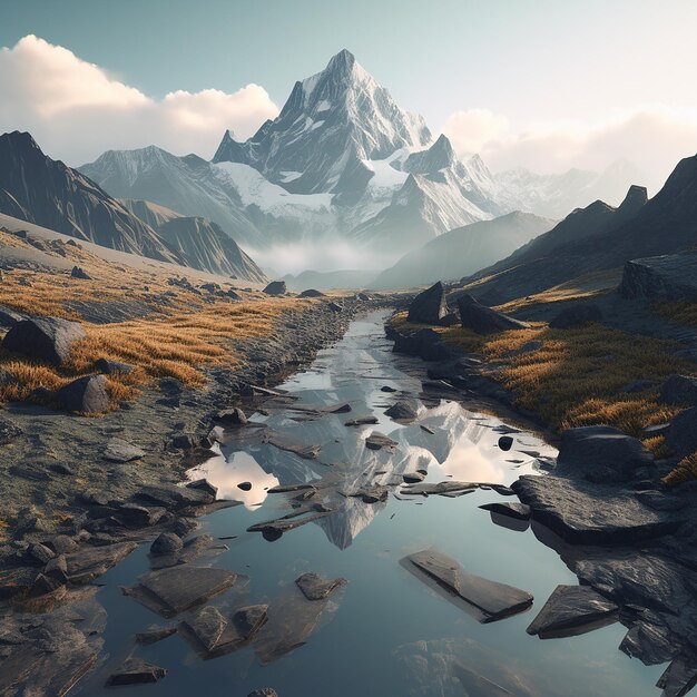 3d rendered photos of perfect imperfect landscapes