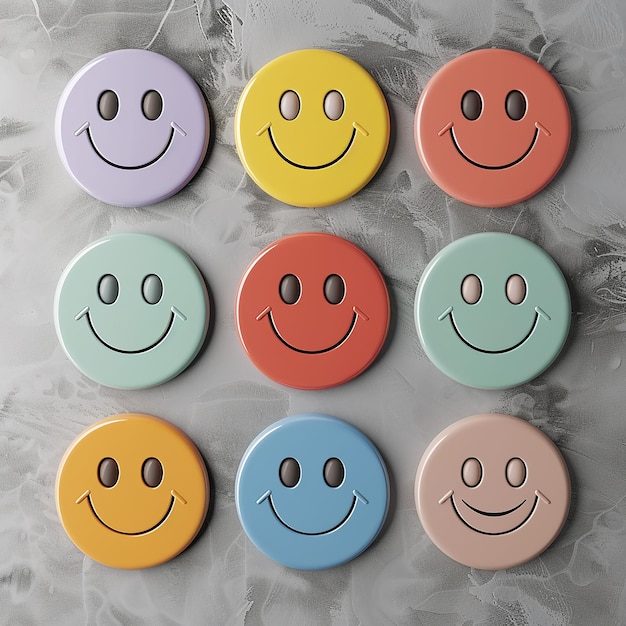 3d rendered photos of smiley stickers in different styles high resolution HD photos
