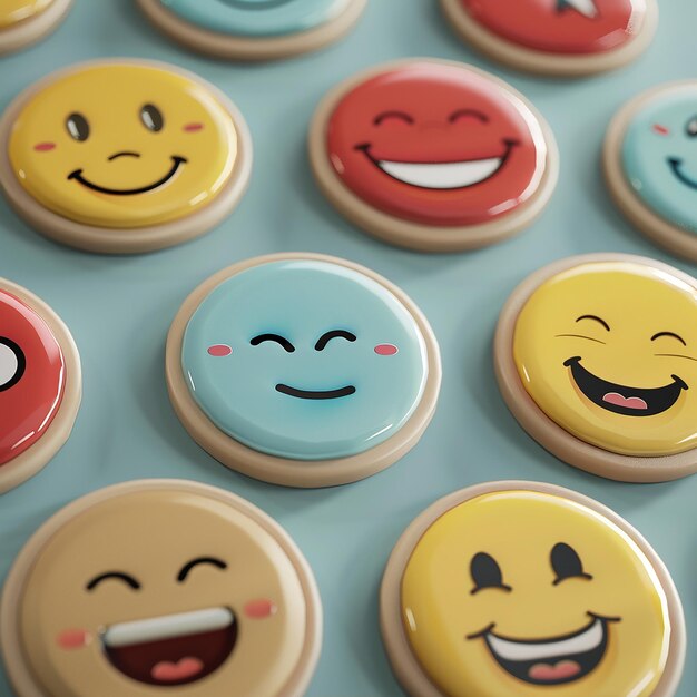 3d rendered photos of smiley stickers in different styles high resolution HD photos