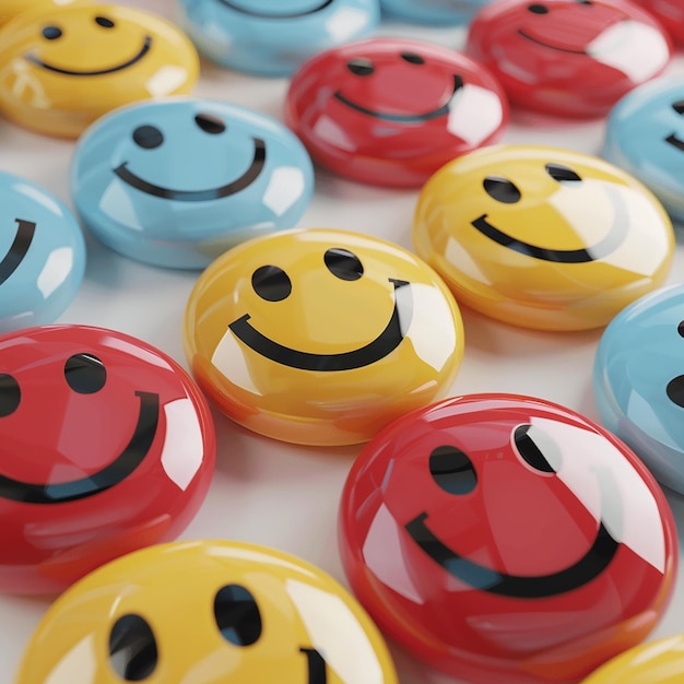 3d rendered photos of smiley stickers in different styles high resolution HD photos