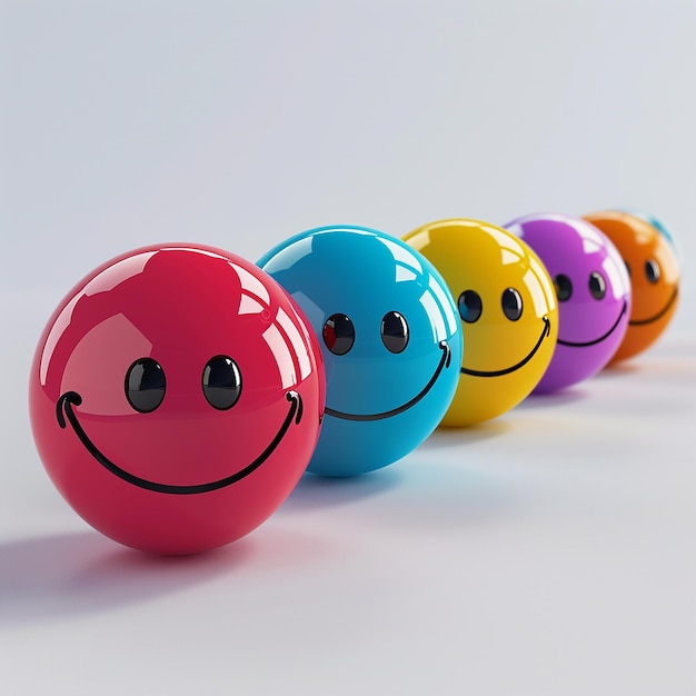 3d rendered photos of smiley stickers in different styles high resolution HD photos