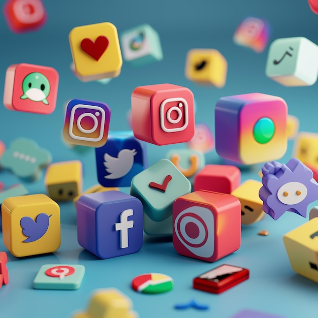 3d rendered photos of social media marketing concept for marketing 8k result