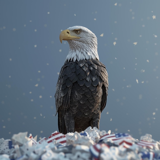 Photo 3d rendered photos of united state independence day