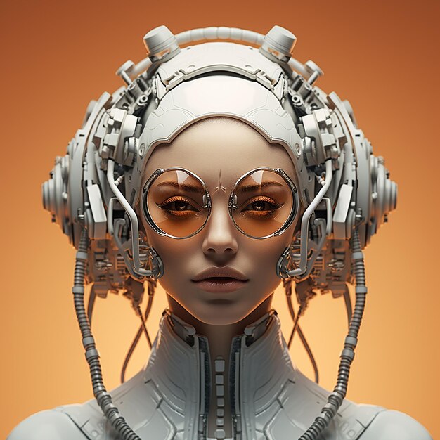 Photo 3d rendered photos of women futuristic portrait