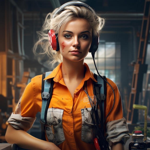 3d rendered photos of working lady