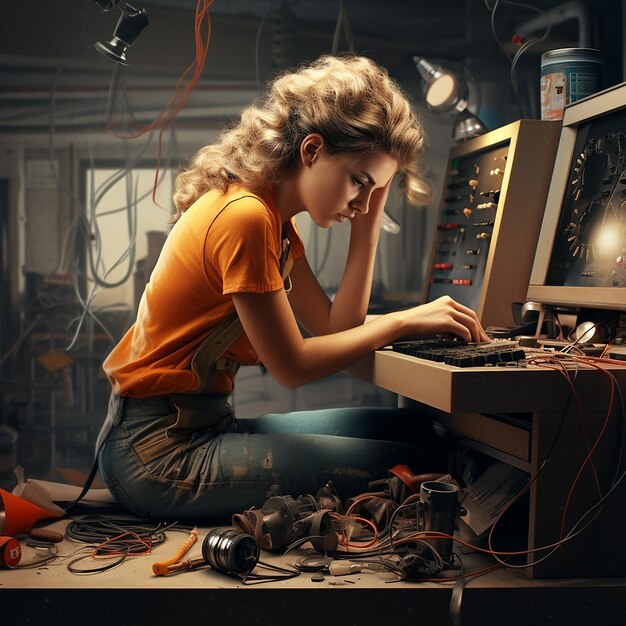 3d rendered photos of working women