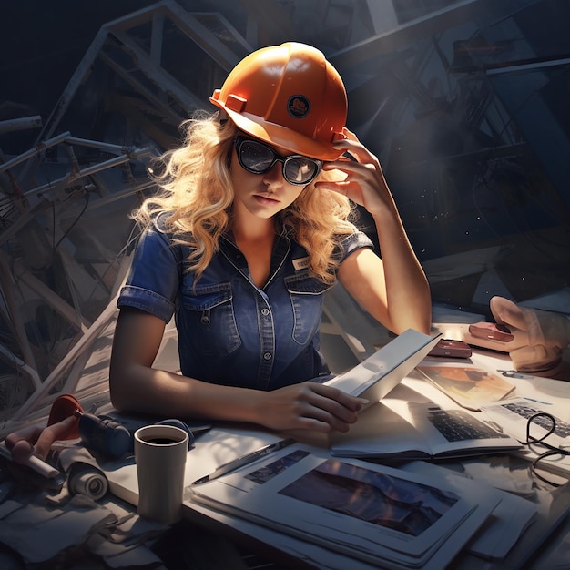 Photo 3d rendered photos of working women