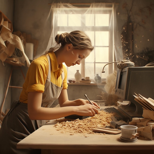 3d rendered photos of working women