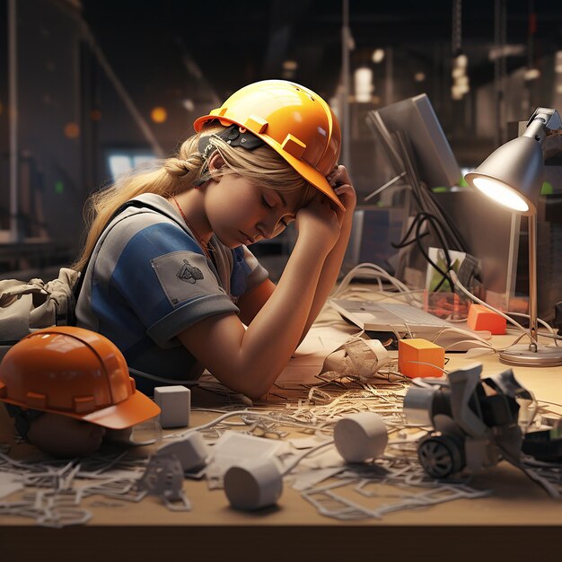 3d rendered photos of working women