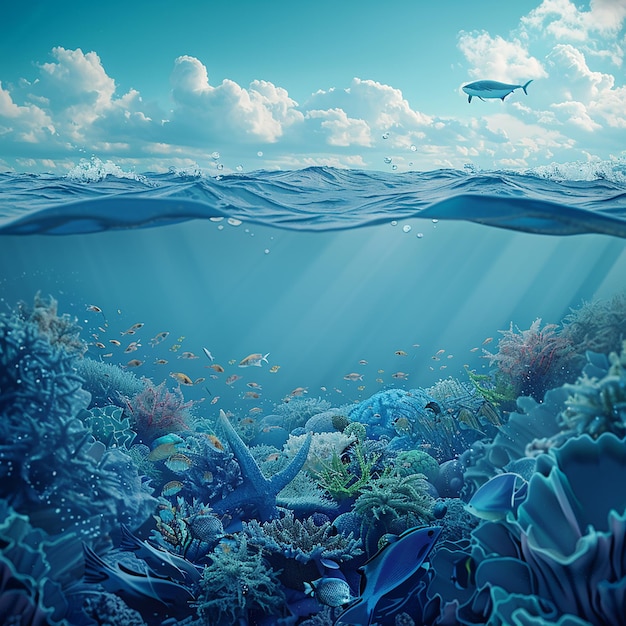 3d rendered photos of World ocean day clip art