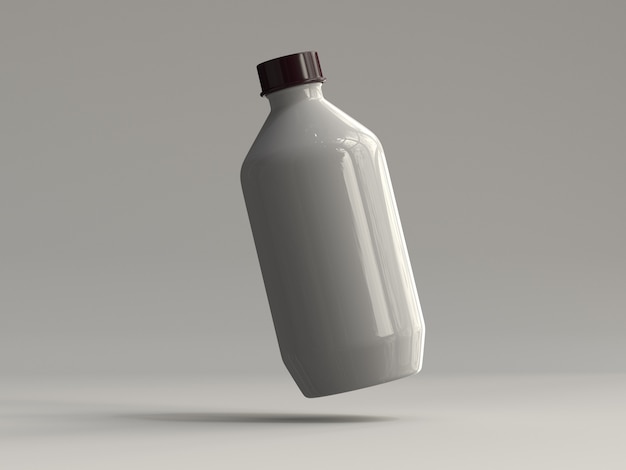 3D Rendered Plastic Bottle Without a Label