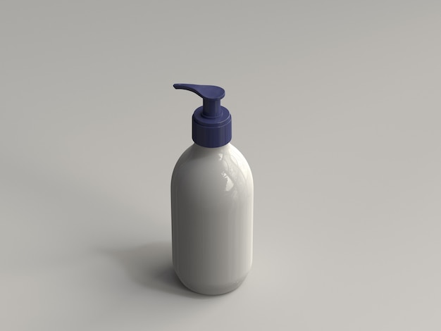 3D Rendered Plastic Pump Bottle Without a Label