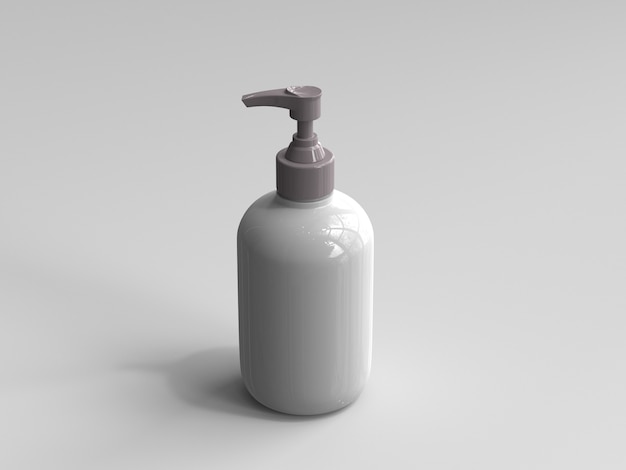 3D Rendered Plastic Pump Bottle Without a Label