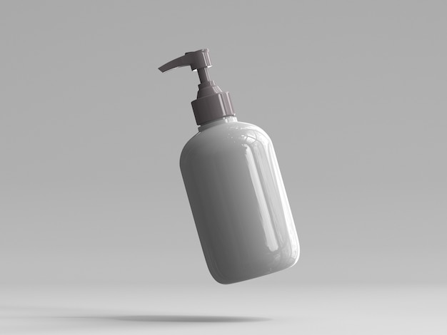 3D Rendered Plastic Pump Bottle Without a Label