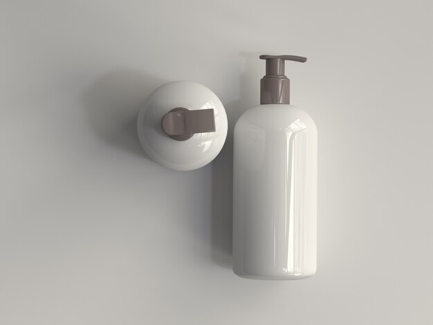 Photo 3d rendered pump bottle without a label