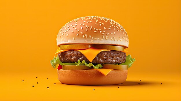 3D rendered realistic burger isolated