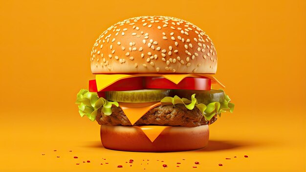 3d rendered realistic burger isolated