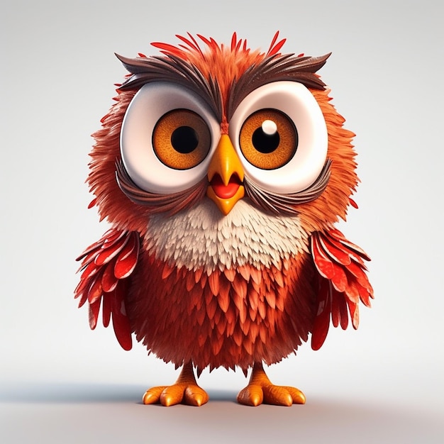 3d rendered red owl photo