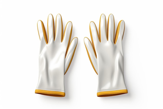 3d rendered rubber gloves on isolated white background