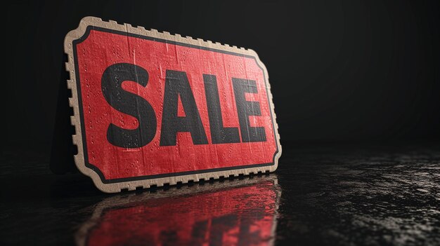 3D Rendered Sale Ticket