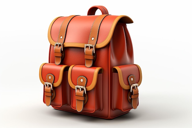 3d rendered school bag on isolated white background