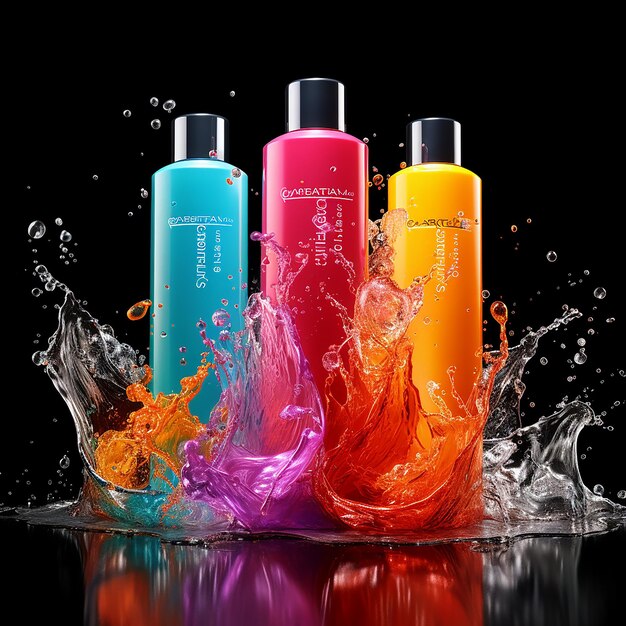 3D rendered shampoo bottle product bathroom accessory