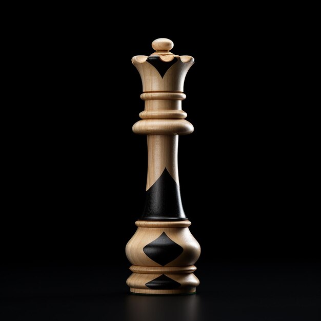 Foto un singolo pezzo di scacchi renderizzato in 3d su sfondo nero