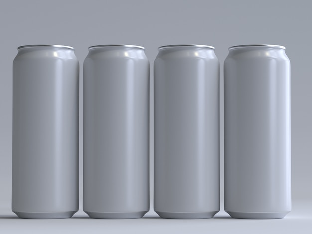 3d rendered soda can without a label