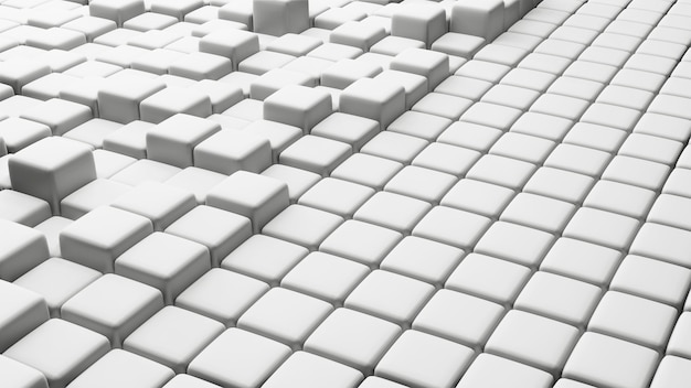 3d rendered texture of cubes at different heights