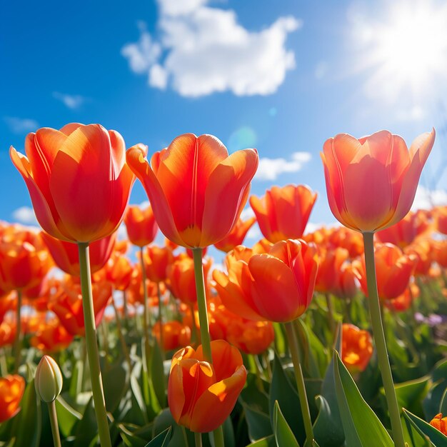 3d rendered tulip field blossom beautiful scenes