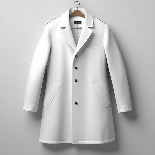 3d rendered white coat mockup