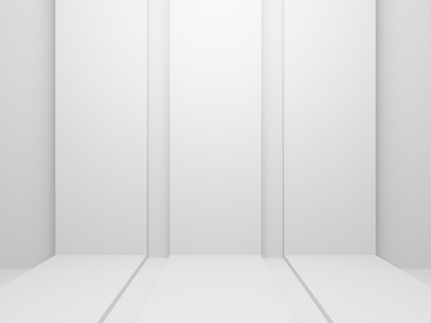 3d rendered white geometric stage