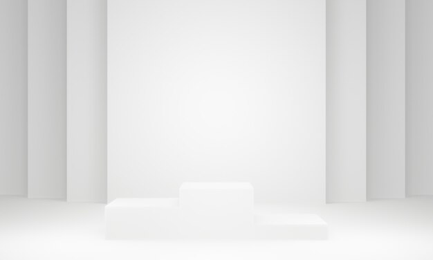 3D rendered white geometric stand