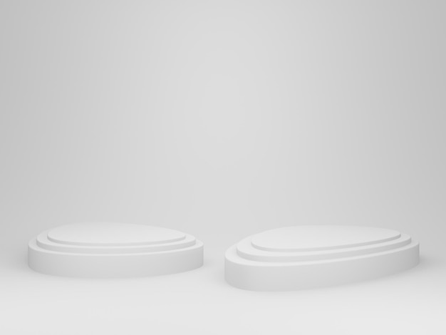 3D rendered white minimal podium.