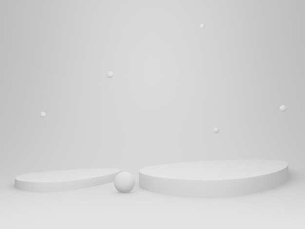 3D rendered white minimal podium.