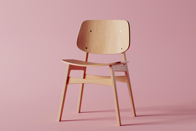 3D Rendered wooden chair