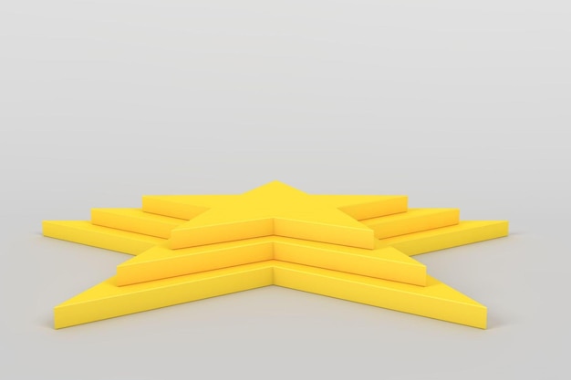 3D Rendered Yellow Star Stand