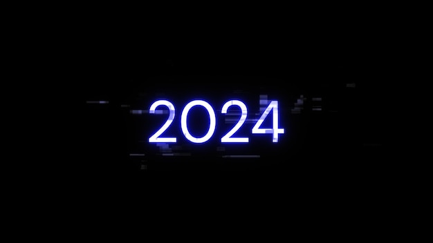 3D レンダリング 2024 テキストのスクリーンエフェクト