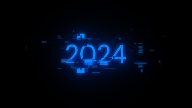 3D レンダリング 2024 テキストのスクリーンエフェクト