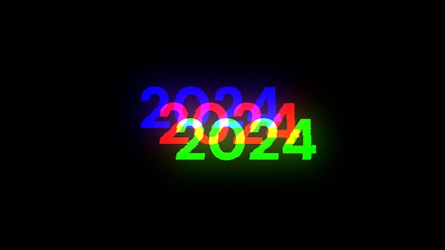 3D レンダリング 2024 テキストのスクリーンエフェクト