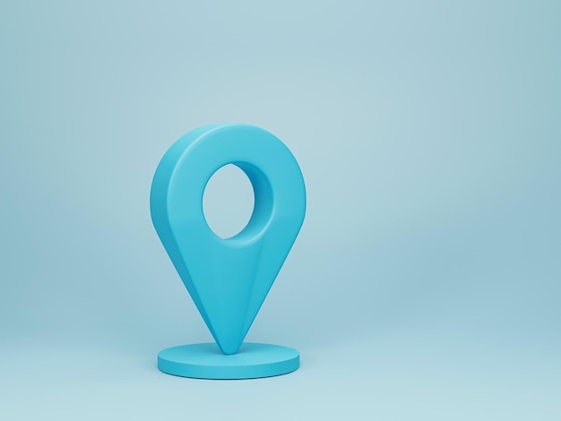 3d rendering 3d illustration Location map pin gps pointer markers Map pointer on blue background