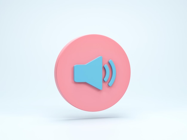 3d rendering 3d illustration speaker volume icon design element for audio equipment social media website or mobile app