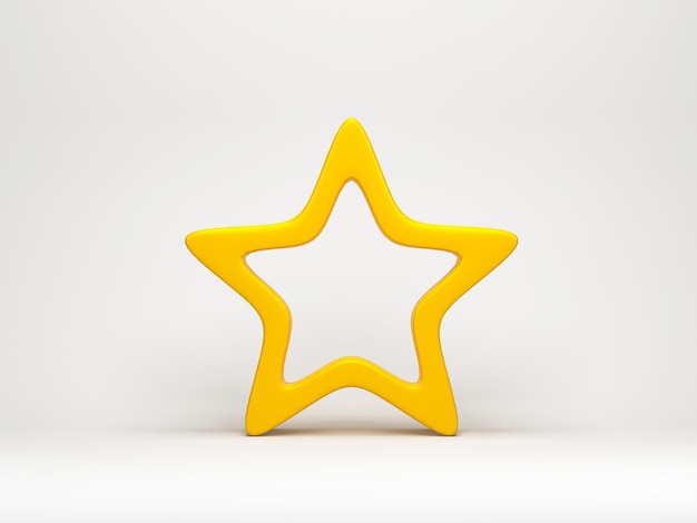 3d rendering 3d illustration Yellow stars on white background Modern minimal concept