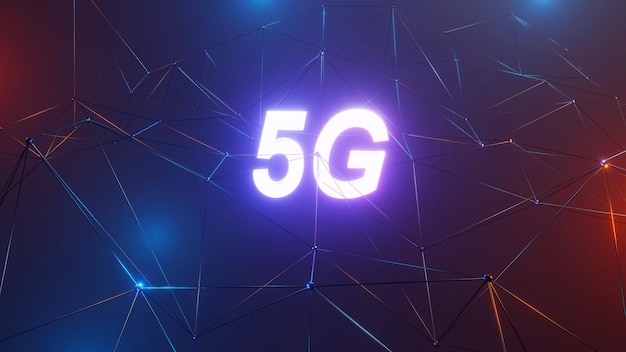 3D-rendering 5g Hoge snelheidsverbinding Internet Achtergrond Sociale netwerkverbinding