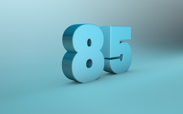 3D rendering of 85 number 3D Lettering eighty five number