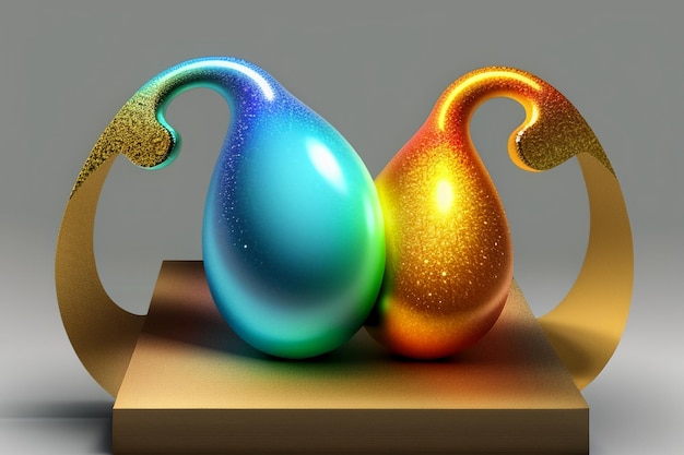 3D рендеринг абстрактного искусства красочный реквизит дизайн персонажей обои фон