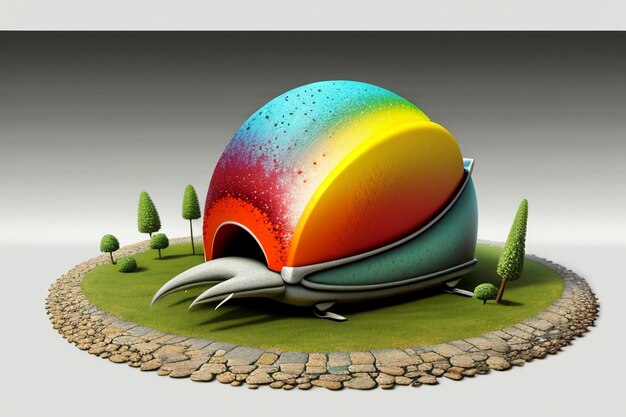 Foto rendering 3d di opere d'arte astratte puntelli colorati disegno di carattere sfondo sfondo