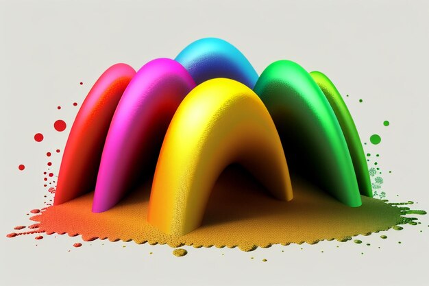 3d rendering abstract art work colorful props character design wallpaper background